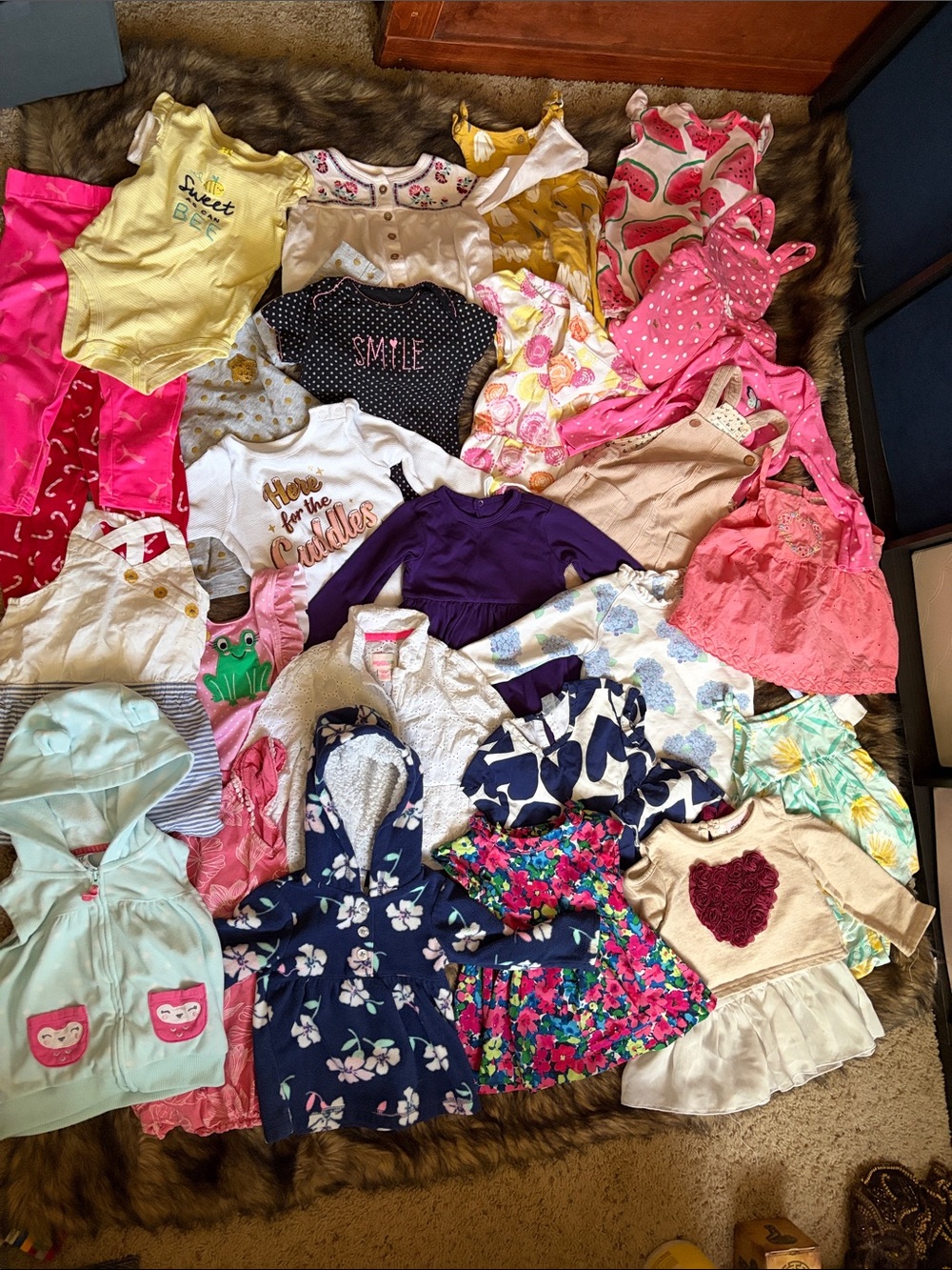 Giant 26 Piece Baby Girls Mixed Bodysuit,Dress,Pants Bundle Size 18-24 months